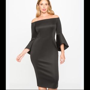Eloquii Off the Shoulder Flare Sleeve Dress